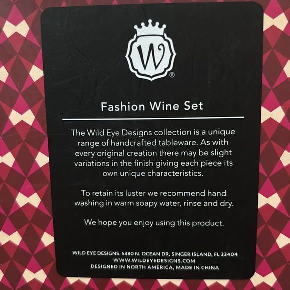 NEW Wild Eye Designs Fashion Wine Set - Picture 4 of 5